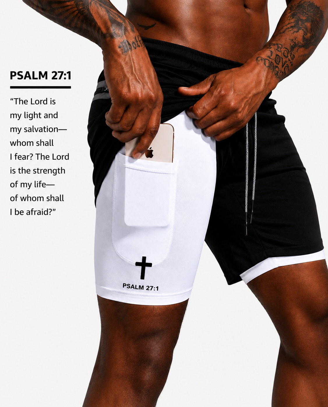 PsalmFit Men’s 2-in-1 Performance Training Shorts
