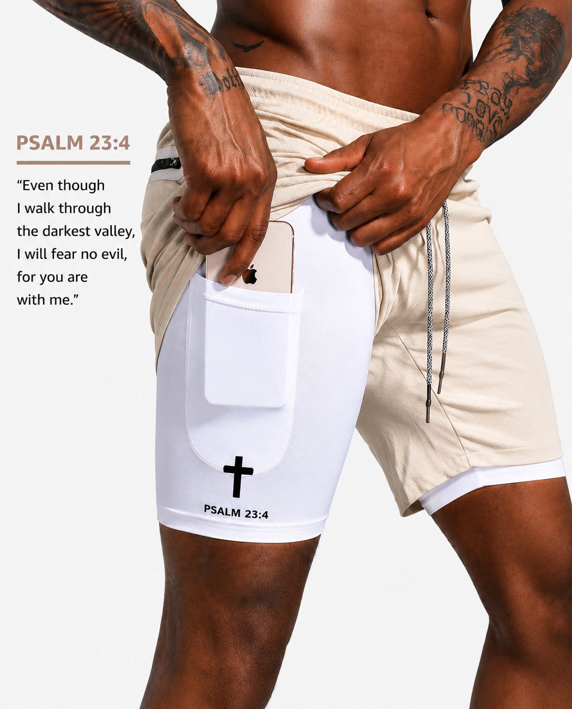 PsalmFit Men’s 2-in-1 Performance Training Shorts