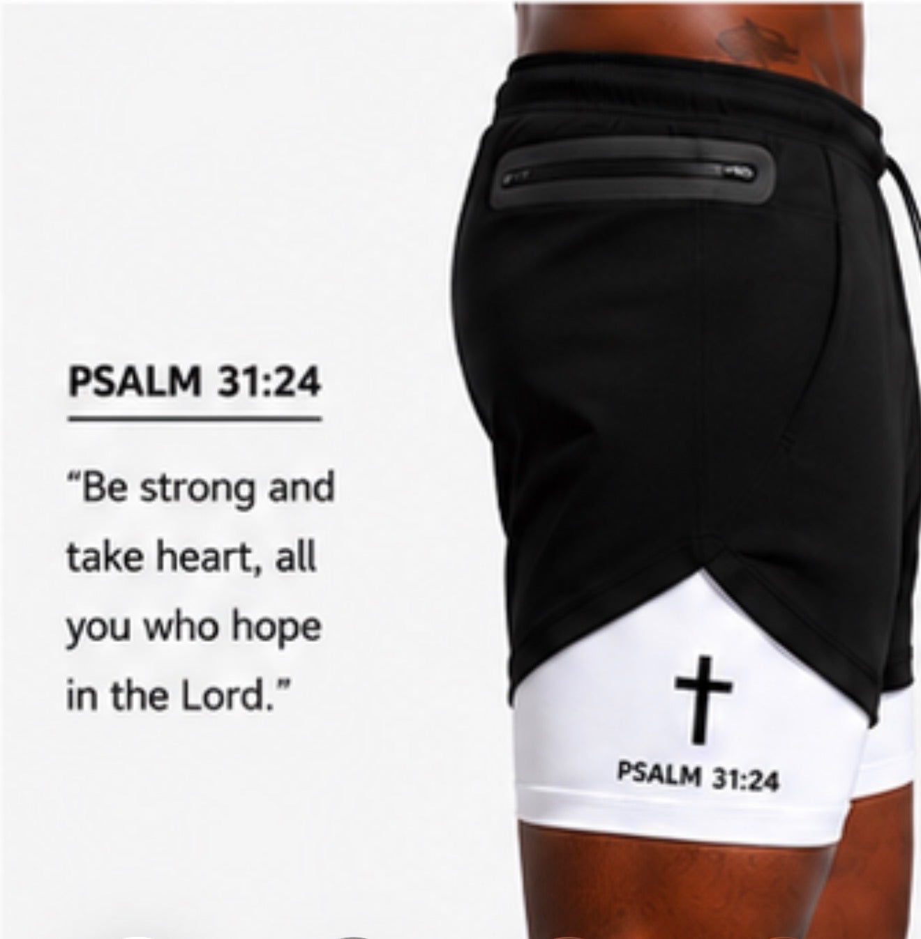 PsalmFit Men’s 2-in-1 Performance Training Shorts